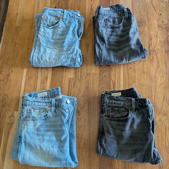 4 pairs of Levis 512 premium stretch selvedge denim jeans 30x32 blue and black - Picture 2 of 12